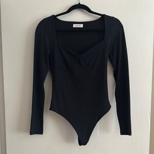 Aritzia Black Long Sleeve Bodysuit